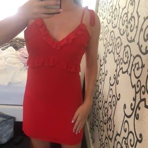 Honey Punch red mini dress